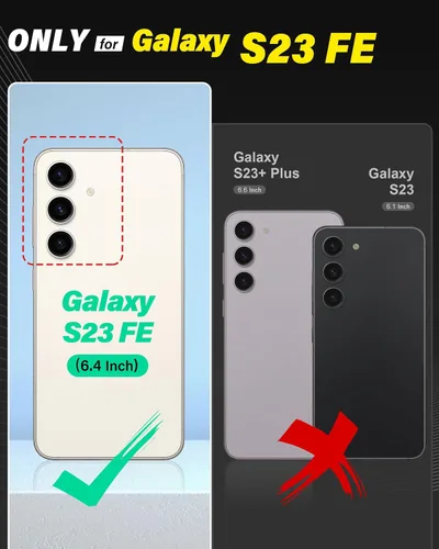 Vista 2 de TUCCH Funda tipo cartera para Galaxy S23 FE, funda interior de TPU a prueba de golpes, función atril, bloqueo RFID, ranura para tarjetas, funda