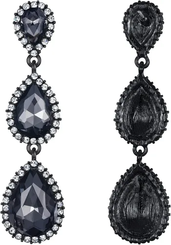Vista 92 de EleQueen Pendientes de cristal austriaco en tono dorado para mujer, forma de pera de 2.5 pulgadas, color esmeralda
