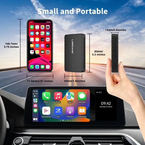 Vista 6 de 3 in 1 Wireless CarPlay Adapter Supports YouTube TikTok Hulu and More, Magic Box 3.0 Dongle with USB Drive Plug and Play, Android Auto Wireless