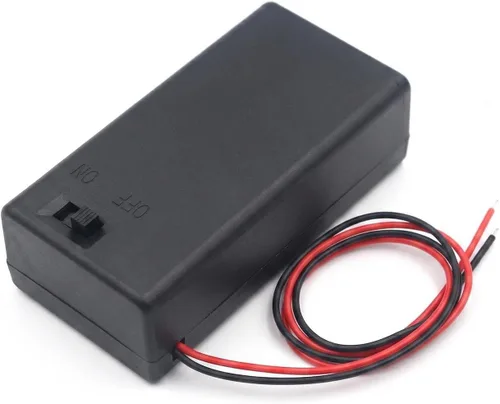 Vista 5 de Soporte de batería de 9 V, soporte de batería de 9 voltios con interruptor de encendido/apagado, cubierta de batería de 9 V, soporte de batería de 9