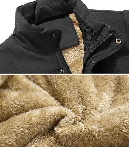 Vista 3 de EKLENTSON Chaleco para hombres invierno grueso forro polar resistente al viento al aire libre chaleco calentado
