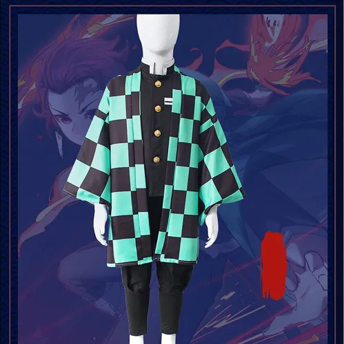 Vista 7 de Tanjiro - Disfraz de kimono de anime para Halloween, traje de uniforme