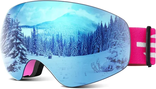 Vista 15 de Gafas de esquí para niños, gafas de esquí de nieve para niños, jóvenes, adolescentes, niños y niñas de 5 a 14 años