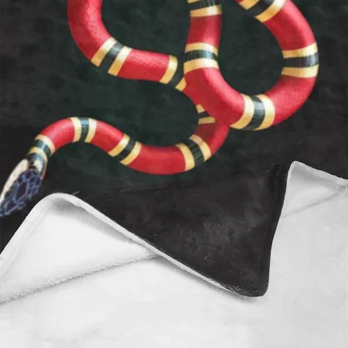 Vista 4 de Manta personalizada con nombre, texto, serpiente, suave, manta de forro polar para regalos (50 x 60 pulgadas)