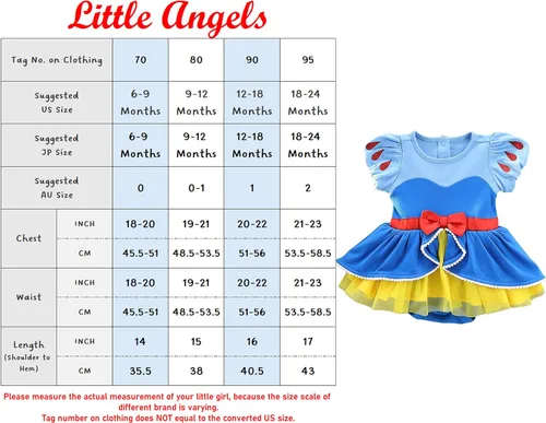 Vista 7 de Lito Angels Disfraz de princesa para bebé niña, mameluco para Halloween, Navidad