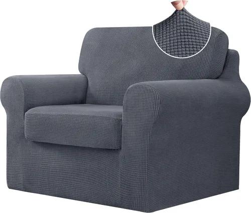 Vista 99 de CHUN YI Fundas para sofá de 7 piezas, lavables, fundas elásticas para sofá de 3 cojines con respaldo y fundas de cojín separados, protector
