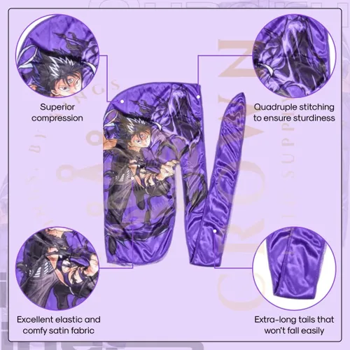 Vista 67 de Art Silky Durag con colas largas y anchas, durags de tela de seda suave satinada para mayor comodidad y compresión