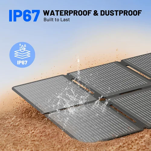 Vista 5 de SOLUPUP 100W Paneles solares plegables portátiles, impermeables IP67 para acampar, suministro de energía al aire libre, diseño compacto de 8