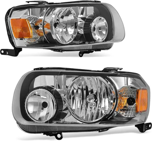 Vista 11 de Conjunto de repuesto de faros delanteros para Ford Explorer. Reflectores ámbar, carcasa cromada