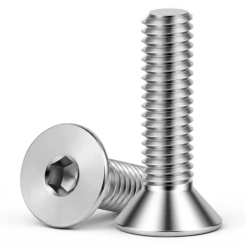 Vista 7 de Tornillos avellanados de cabeza plana de 1/4-20 x 1, acero inoxidable 18-8 (304), totalmente roscado, acabado negro, llave hexagonal incluida, 50