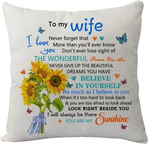 Vista 8 de Funda de almohada para regalo de sobrina sobrino, inspiradora funda de almohada con texto en inglés "Never Forget That I Love You", divertida funda
