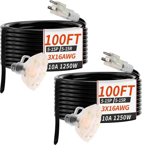 Vista 9 de PlugSaf - Cable de extensión para exteriores de 6 pies, 16/3 con múltiples