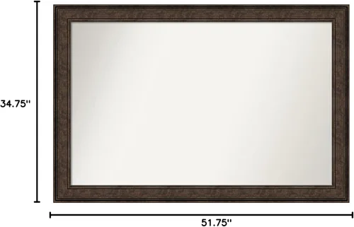 Vista 516 de Amanti Art Espejo de pared personalizado no biselado (25 x 25 pulgadas), marco de bronce acentuado, varios tamaños personalizados, espejo de baño