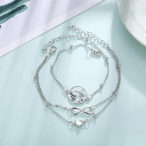 Vista 7 de 23 unids conjunto simple Puka Shell pulsera de tobillo Shell estrella de mar onda tobillo pulsera forma corazón Chian tobillo pulsera moda 8