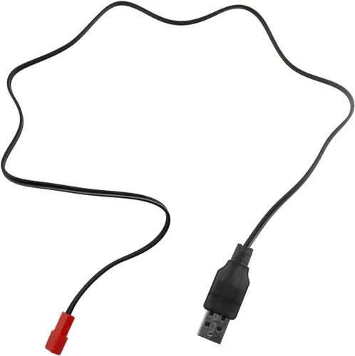 Vista 4 de 3 unids negro USB cable de carga JST enchufe 3.7 V USB cargador de batería de litio para RC aviones helicóptero juguete accesorio