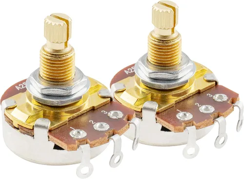 Vista 7 de Musiclily Pro Brass Thread - Potenciómetros de control de tamaño métrico completo A1 Meg Audio Taper para guitarra (juego de 2)