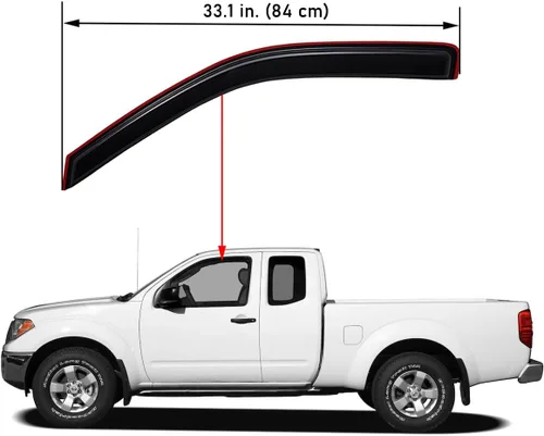 Vista 3 de Lightronic Visera de ventana de ventilación automática con clip extra duradera en el canal, se adapta a Nissan Frontier King Cab 2005-2020