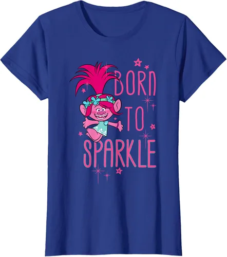 Vista 56 de DreamWorks Trolls Camiseta Born to Sparkle Negro