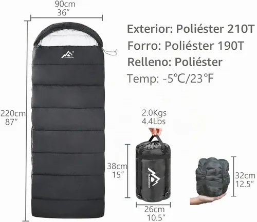 Vista 3 de Saco de dormir rectangular con calefacción, estilo sobre, 5 unidades de almohadillas de calefacción multiUSB, funciona con batería externa u otras