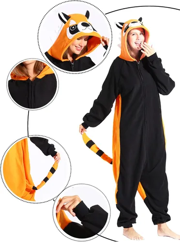 Vista 6 de ofodoing Adult Animal One-piece Pajamas Cosplay Animal Homewear Sleepwear Jumpsuit Costume for Women Men