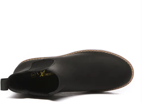 Vista 4 de Athlefit Botas Chelsea de cuña para mujer, con plataforma elástica, suela de lengüeta, botines de cuña