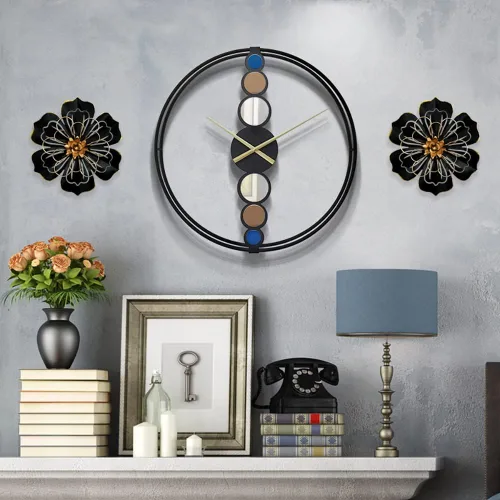 Vista 3 de Decoración artística de pared de flores de metal, escultura floral moderna y rústica de 8.3 pulgadas, hierro envejecido para colgar en la pared