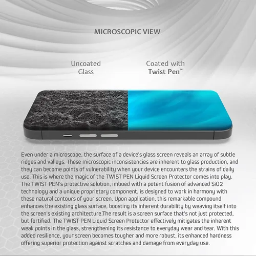 Vista 3 de ProofTech TWIST PEN - Protector de pantalla de vidrio líquido para hasta 10 dispositivos, resistente a arañazos y grietas, nanoprotección para todos
