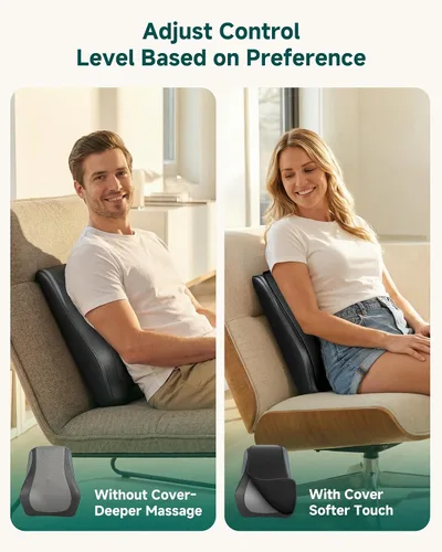 Vista 4 de Snailax Masajeador de espalda con calor, almohada de masaje de cuello Negro 128