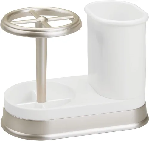 Vista 3 de mDesign Organizador Decorativo de Almacenamiento Dental para Baño Soporte para Cepillo de Dientes Eléctrico Giratorio/Pasta de Dientes - Diseño
