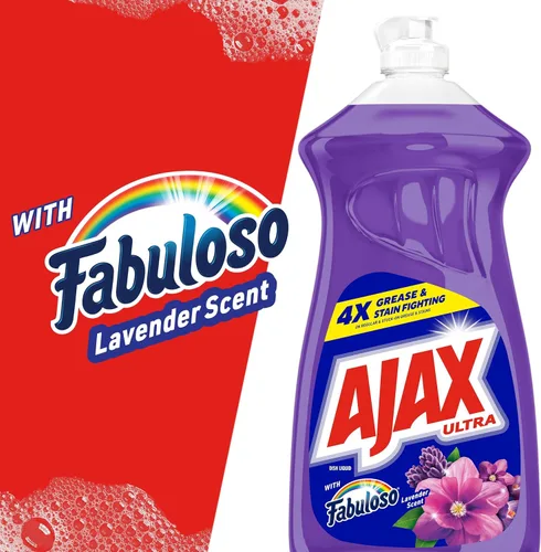 Vista 2 de Ajax Ultra Jabón Líquido para Platos con Fabuloso, Aroma a Lavanda, 52 Oz