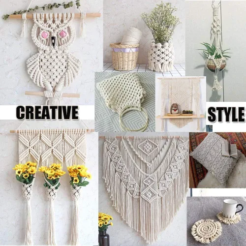 Vista 5 de Cuerda de algodón de 0.039 pulgadas para macramé de 820 pies para cocina, cuerda para asar, atar carne, pavo, envoltura de regalos, manualidades