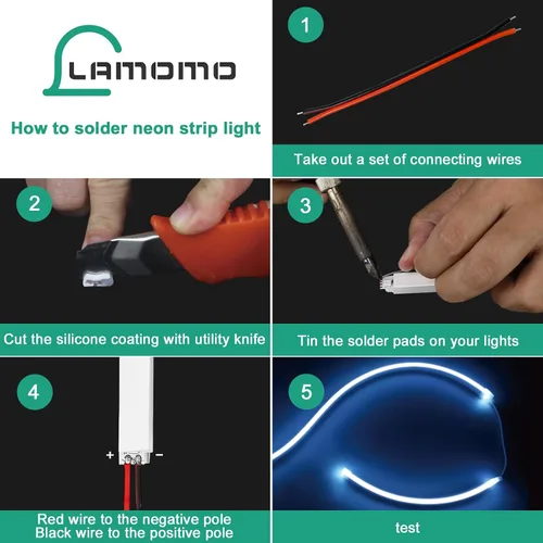 Vista 5 de Lamomo Clips de montaje de luces de neón LED, accesorios de conexión de cuerda de luz de 0.236 x 0.472 in, no para tipo RGB