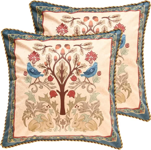 Vista 92 de patdrea Funda de almohada de terciopelo francés de diseño, 18 x 18 pulgadas Aviario