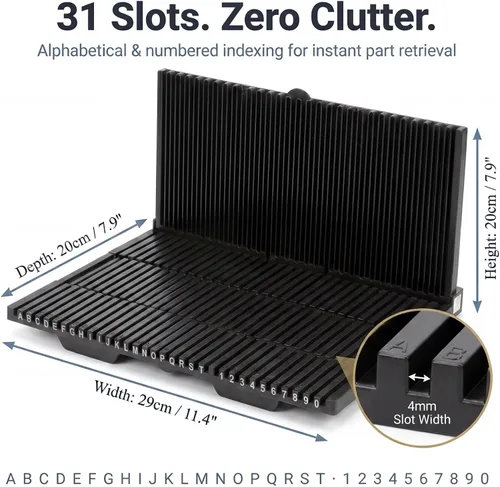 Vista 5 de HUBEST Organizador de piezas de modelo, estante plegable en forma de L
