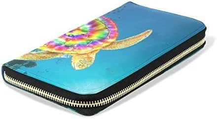 Vista 3 de Womens Tortugas de mar Patrón Largo Billetera y cartera Caso titular de la tarjeta