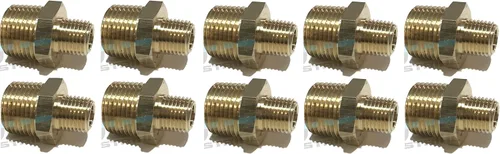 Vista 6 de Boquilla hexagonal reductora de latón 1/2 "x 1/4" macho NPT MNPT combustible/aire/agua/aceite/gas WOG (cantidad 01)