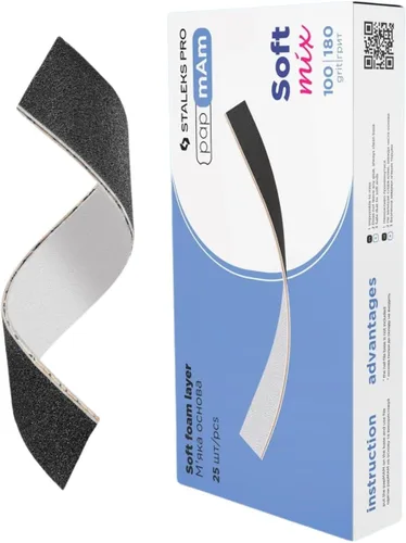 Vista 21 de STALEKS PRO Expert 40 PapmAm Mix - Lima de uñas desechable sobre base de madera (grano 180/240, 3 piezas) - Lima de uñas de doble cara lista