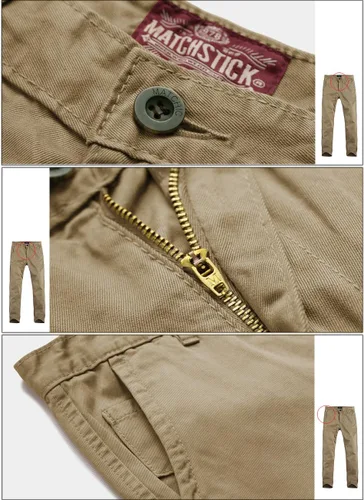 Vista 5 de Match Mens Slim Tapered Flat Front Casual Pants
