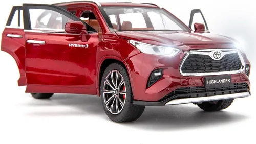 Vista 8 de BDTCTK 1/24 Highlander Modelo de Coche, Vehículo de Juguete de Aleación de Zinc con Sonido y Luz para Niños, Regalo para Niños y Niñas (Negro)