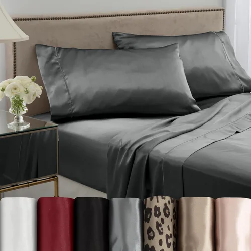 Vista 2 de Martex Elegance - Juego de 2 fundas de almohada estándar, color plateado Plata