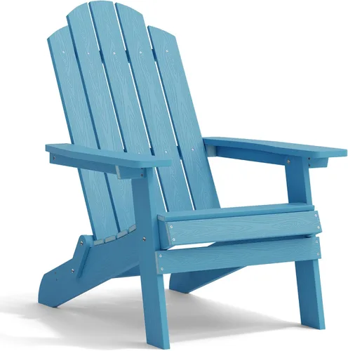 Vista 21 de MXIMU Silla Adirondack plegable para exteriores: sillas Adirondack fáciles de montar y cómodas, silla de plástico compuesto para todo tipo de clima
