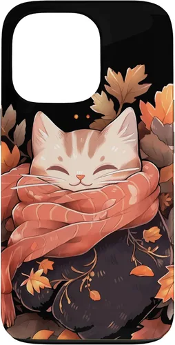 Vista 10 de Funda para iPhone 16 Cat Kitten Otoño Temporada Otoño Hojas Acción de Gracias