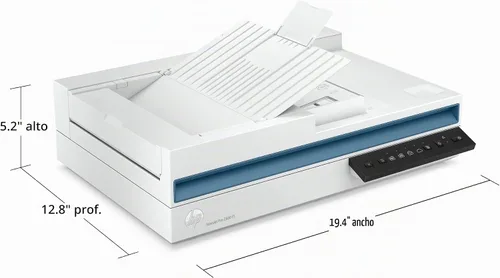 Vista 3 de HP ScanJet Pro 2600 f1, blanco, escaneo rápido de 2 caras y alimentador automático de documentos (20G05A)