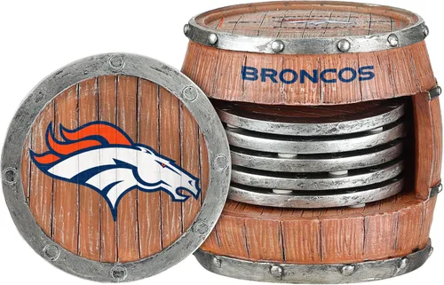 Vista 35 de FOCO NFL Team Logo 5-Pack Barrel Beverage Drink Coaster Set