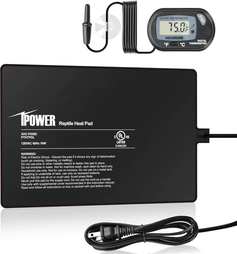 Vista 27 de iPower Almohadilla de Calor para Reptiles de 6 x 8 Pulgadas, 8 W, Calentador de Terrario Debajo del Tanque, Alfombrilla Calefactora para Tortuga