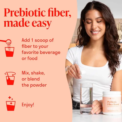 Vista 6 de Polvo de fibra prebiótica, sin sabor y sin azúcar, 45 porciones, suplemento de fibra para apoyar la regularidad digestiva, la salud intestinal