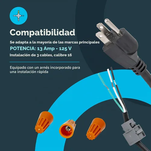 Vista 3 de Kit de cable de alimentación universal para lavavajillas Eastman de 5/4 pulgadas, recto, 69011