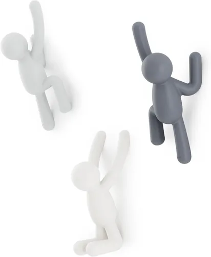 Vista 8 de Umbra Buddy Ganchos de pared decorativos montados en la pared para colgar abrigos, bufandas, bolsos, carteras, mochilas, toallas y más, juego de 3