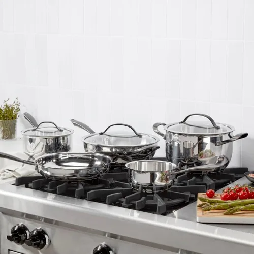 Vista 4 de Cuisinart RADIANT PRO - Juego de utensilios de cocina de acero inoxidable con acabado de titanio cepillado (8 piezas)