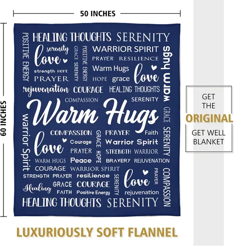 Vista 6 de Afterprints Warm Hugs Healing Blanket - Regalos contra el cáncer para mujeres y hombres, regalo de pronta recuperación para amigos y familia, manta
